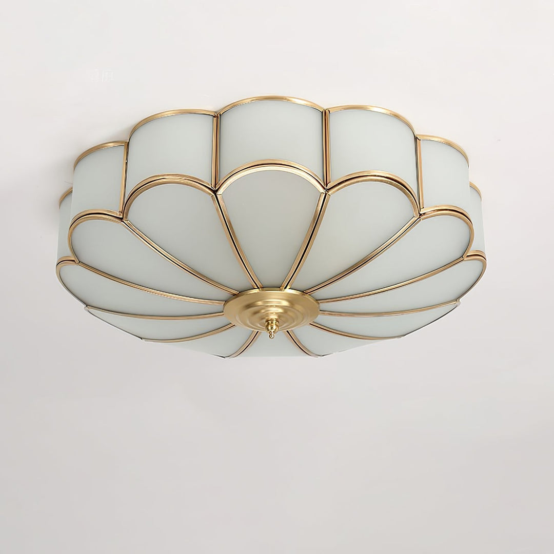 Koperen Plafondlamp van Messing & Glas