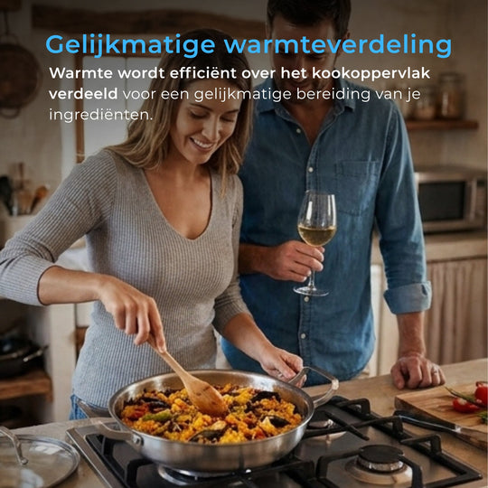 Gehamerde Titanium Sauteerpan met Twee Grepen