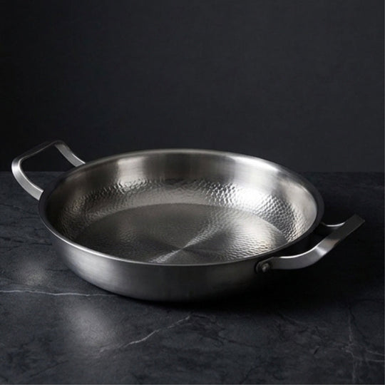 Gehamerde Titanium Sauteerpan met Twee Grepen
