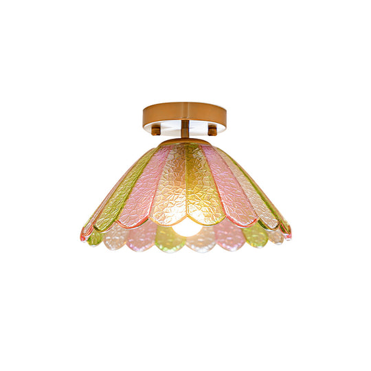 Glasplafondlamp in Bloemvorm – Vintage & Elegant