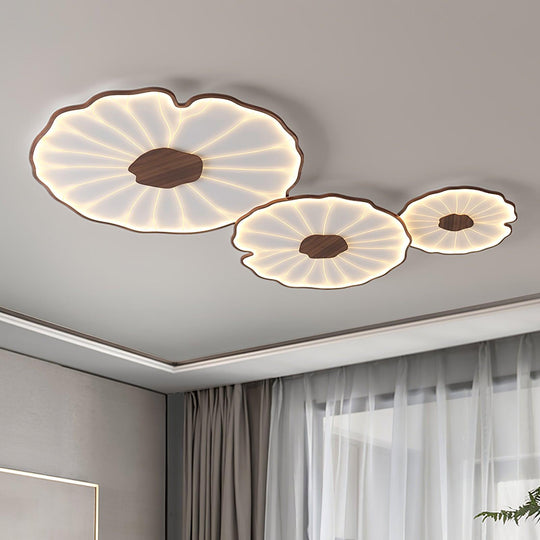 Moderne LED Plafondlamp met Houtlook Afwerking