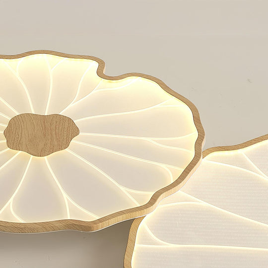 Moderne LED Plafondlamp met Houtlook Afwerking