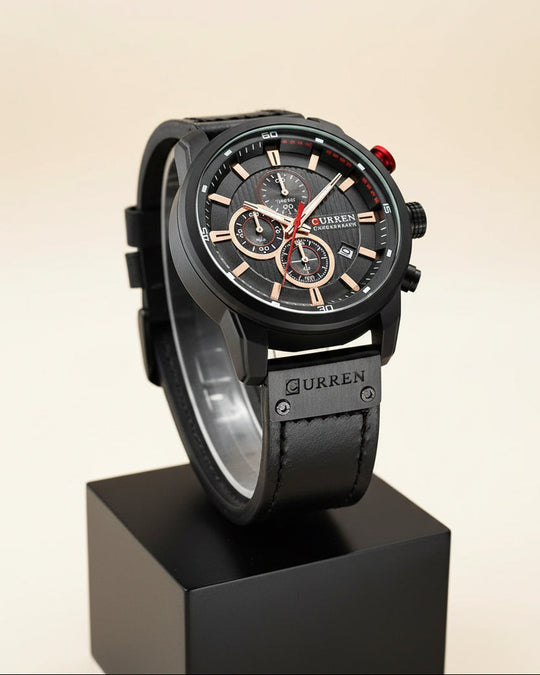 Premium Leren Chronograaf Horloge voor Heren - Dominus