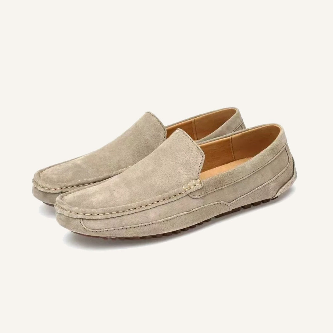 Ivory Suede Loafers by Walk