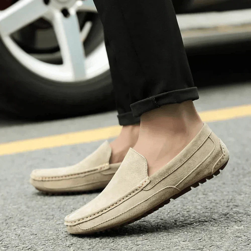 Ivory Suede Loafers by Walk