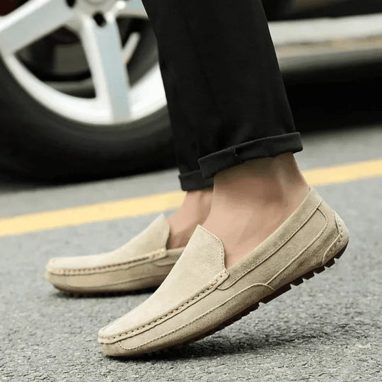 Ivory Suede Loafers by Walk