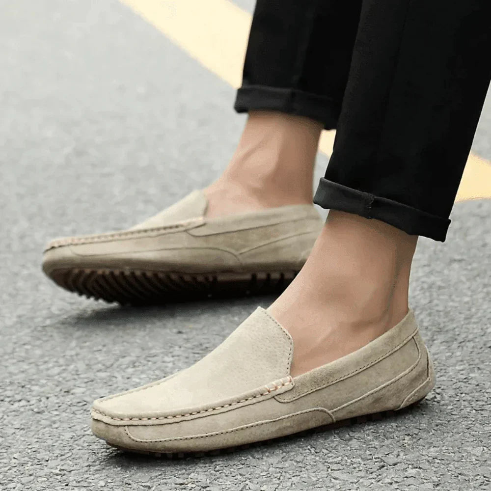 Ivory Suede Loafers by Walk