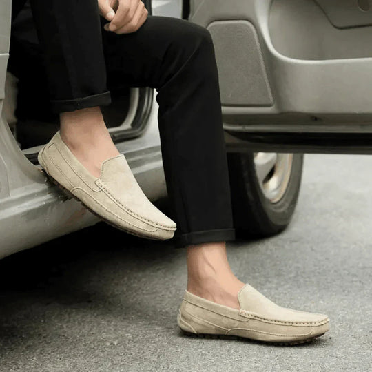 Ivory Suede Loafers by Walk