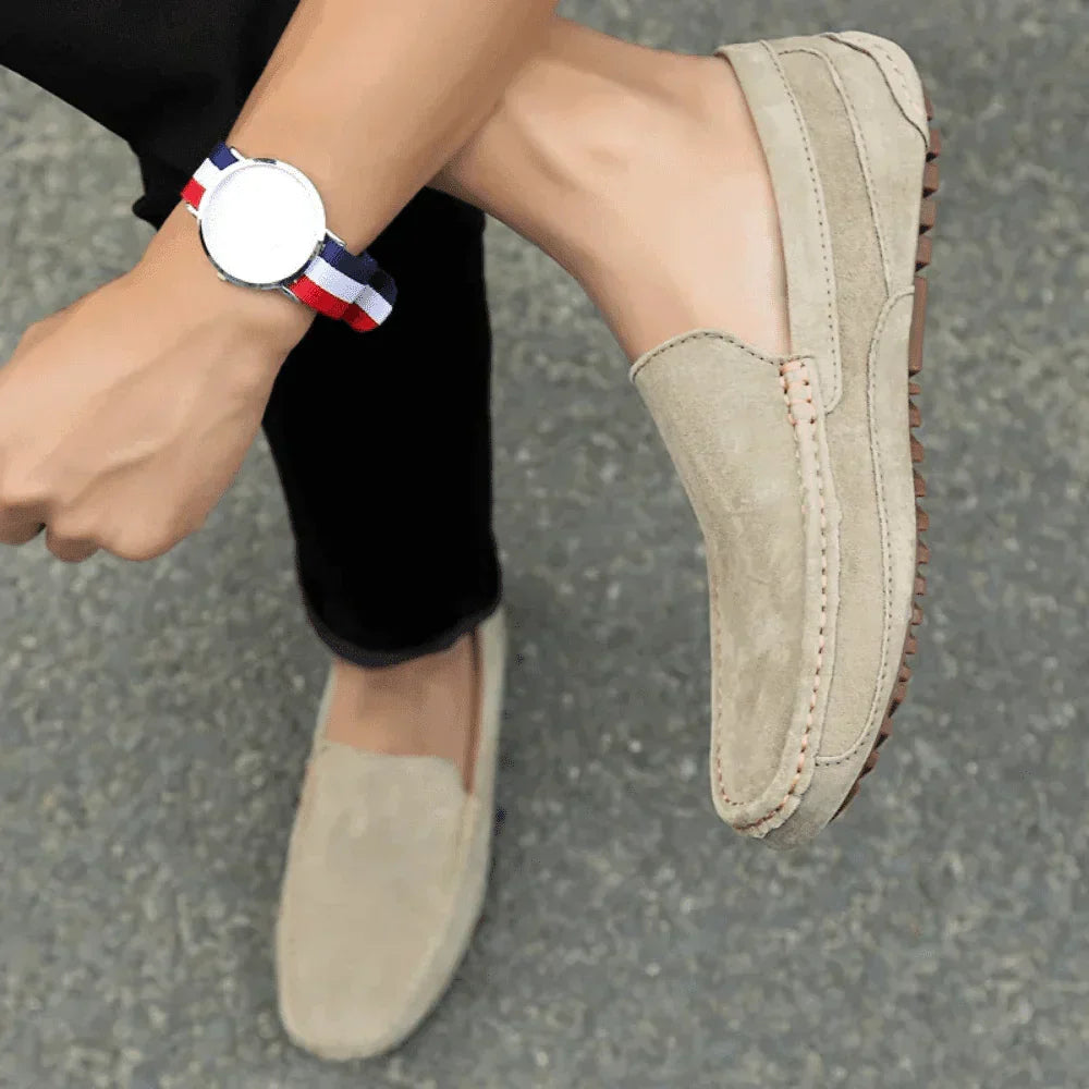Ivory Suede Loafers by Walk
