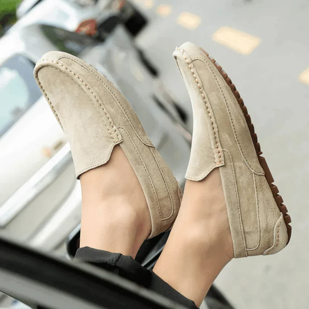 Ivory Suede Loafers by Walk
