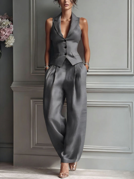 Aime™ | Tweedelige set met V-hals en knoopsluiting