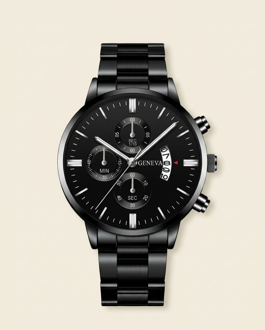 GV Signature Black Chronograph Watch