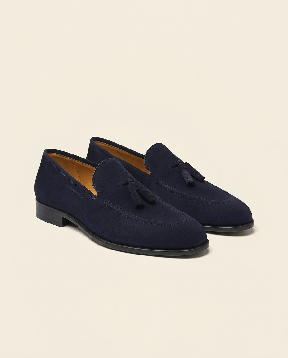 Marine Suede Tassel Loafers
