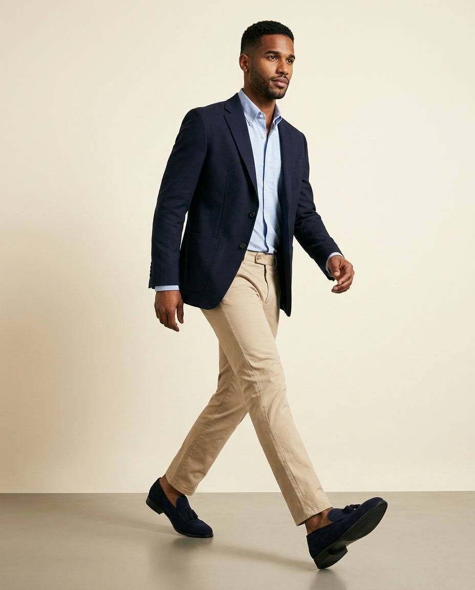 Marine Suede Tassel Loafers