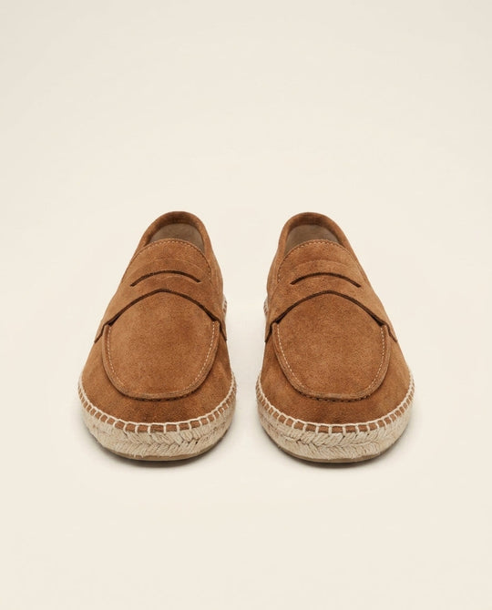Tan Suede Espadrille Loafers