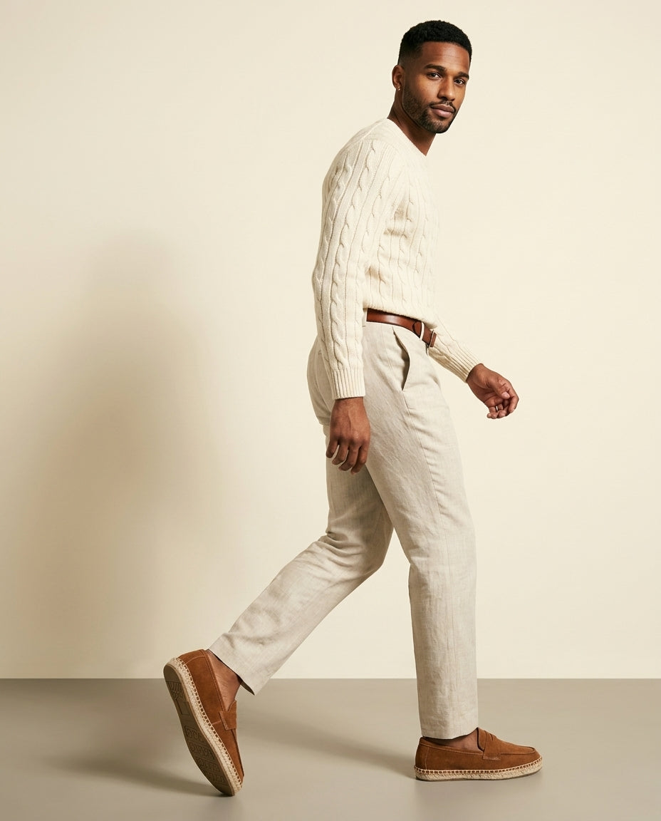 Tan Suede Espadrille Loafers