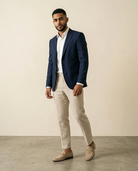 Beige Suede Horsebit Loafers