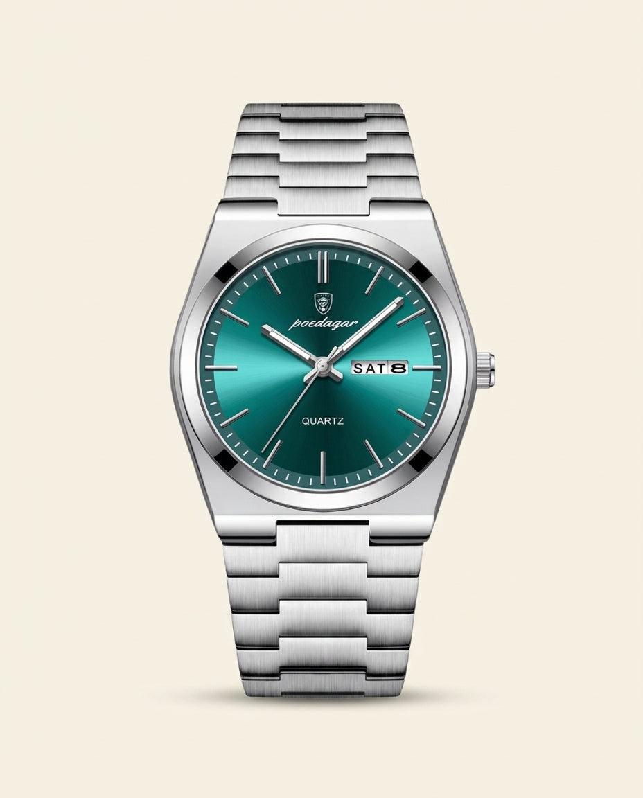 PD Prestige Green Dial Stainless Steel Watch