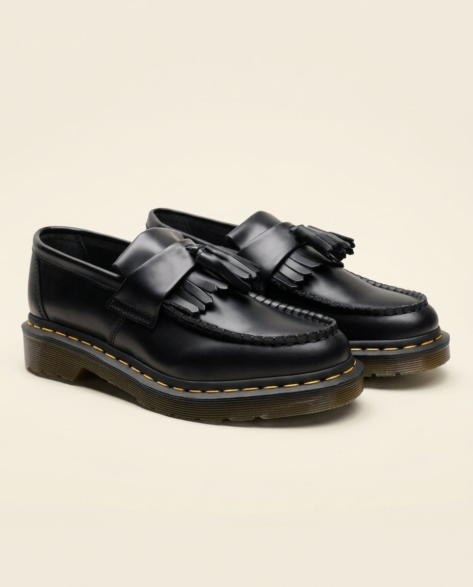 Zwarte Leren Loafer met Tassels