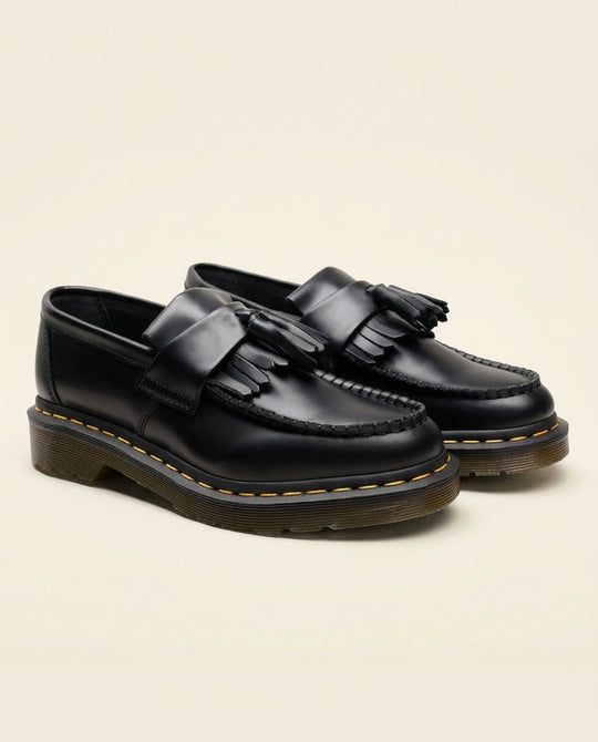 Zwarte Leren Loafer met Tassels