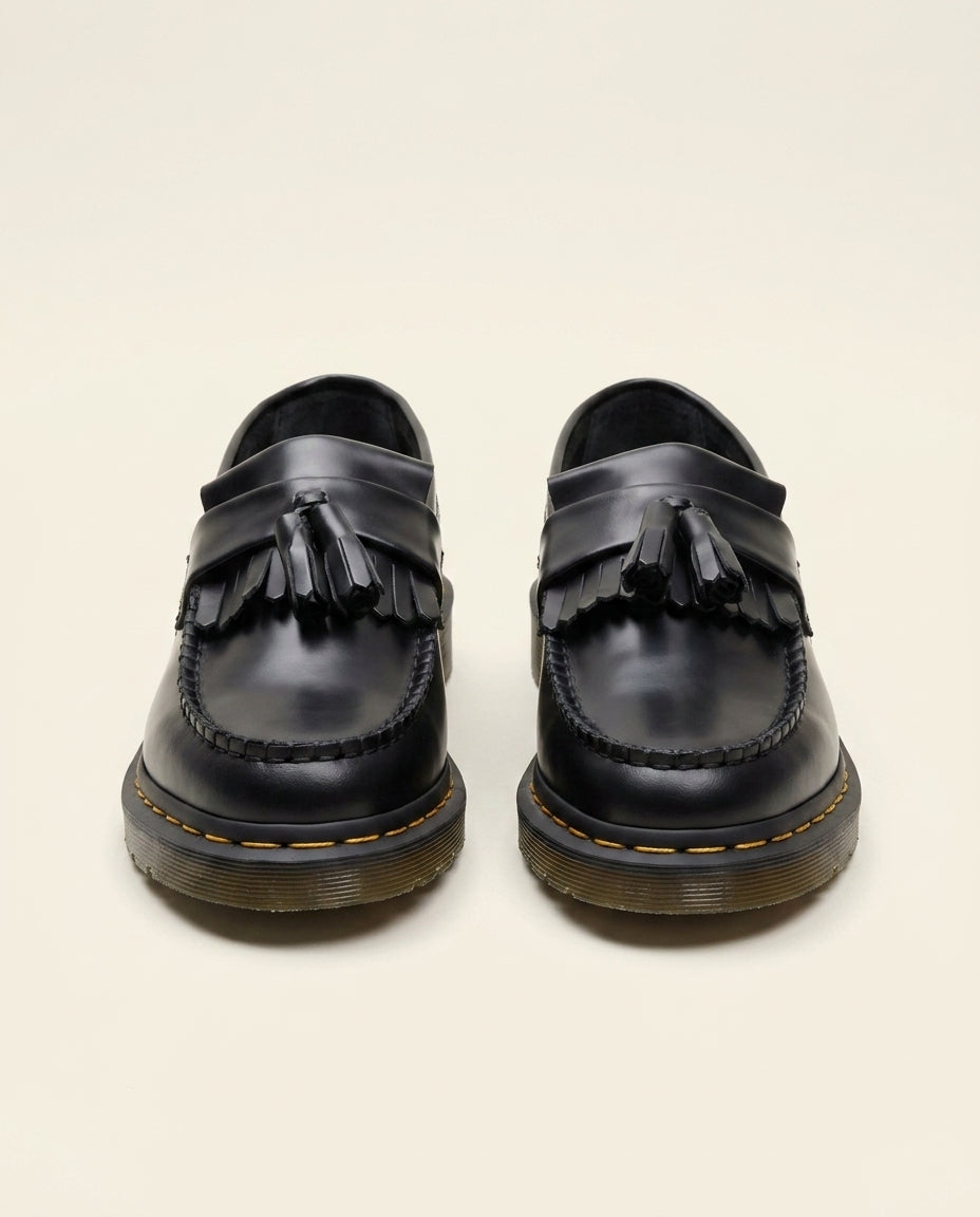 Zwarte Leren Loafer met Tassels