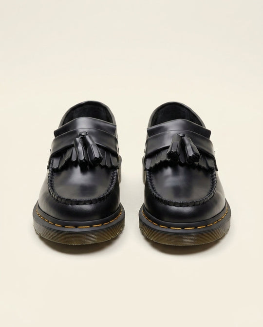 Zwarte Leren Loafer met Tassels