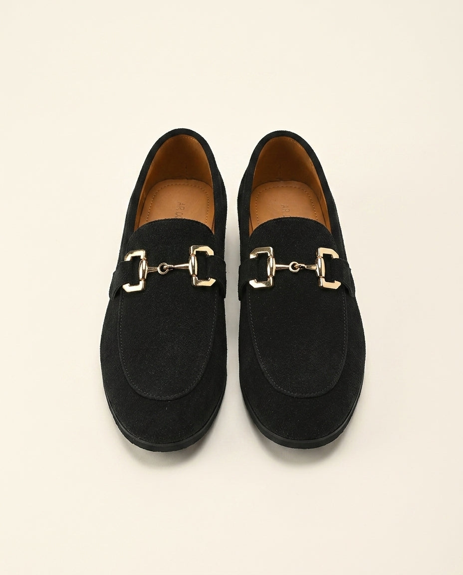 Black Suede Horsebit Loafer