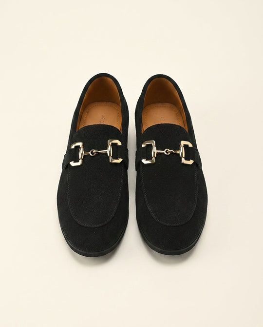 Black Suede Horsebit Loafer
