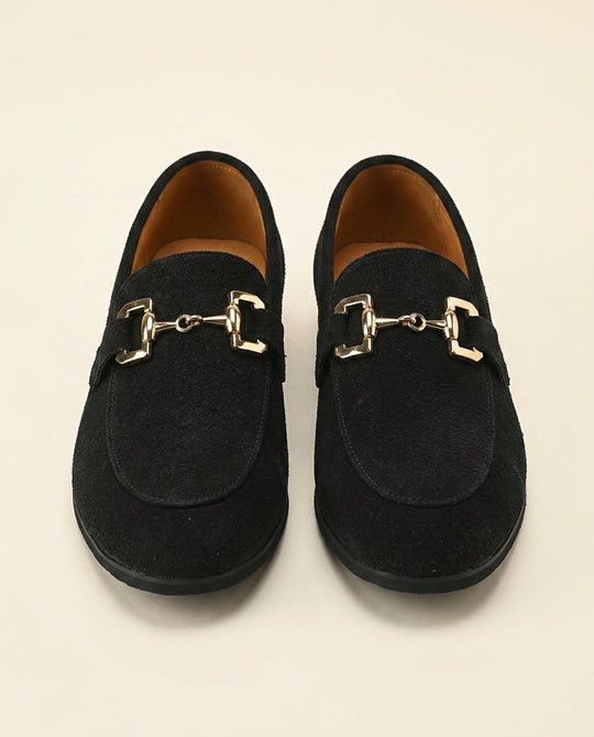 Black Suede Horsebit Loafer
