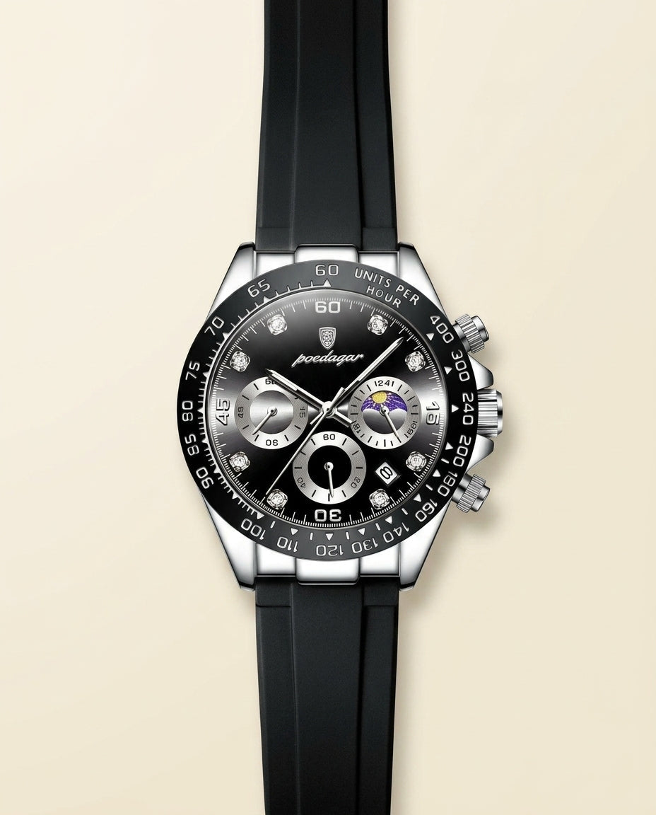 PD Signature Maanfase Rubber Strap Watch