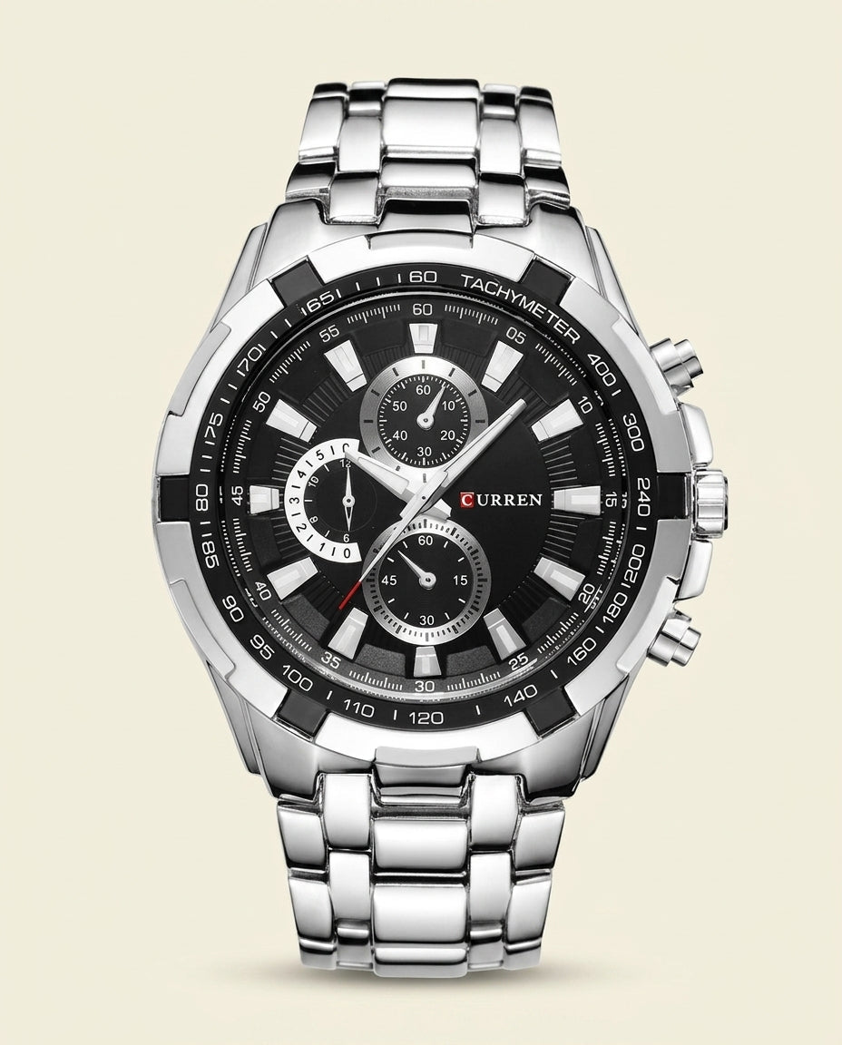 CR Elite Stainless Steel Chronograph Watch