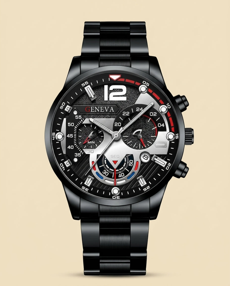 GV Prestige Sport Chronograph Black and Red