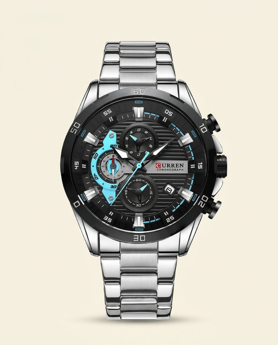 CR Sport Chronograph Watch with Blue Accents