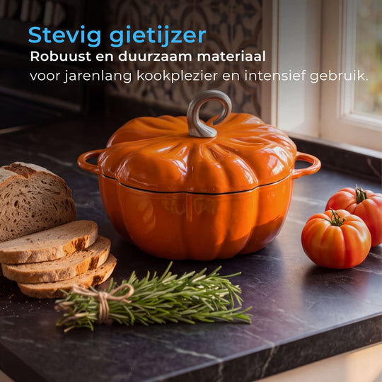 Pompoenvormige Gietijzeren Braadpan