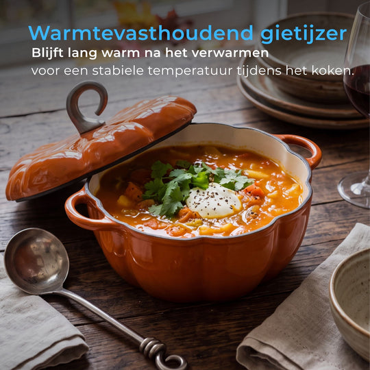 Pompoenvormige Gietijzeren Braadpan