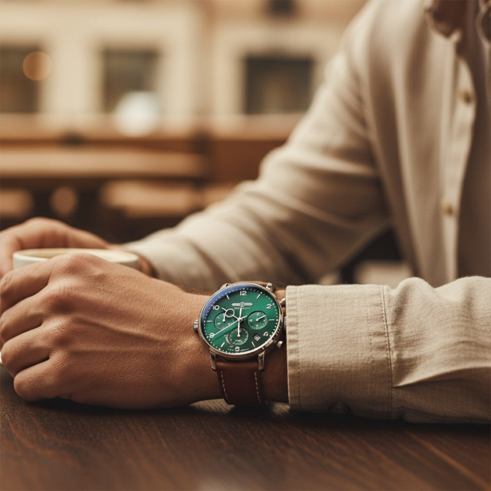 Zeppelin 100 Jaar Groene Chronograaf Watch