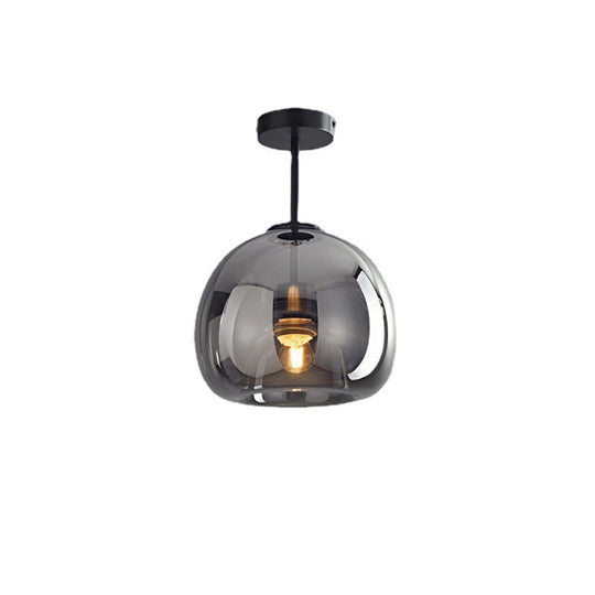 Stijlvolle Retro Koperen Glas Plafondlamp