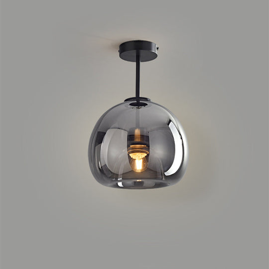 Stijlvolle Retro Koperen Glas Plafondlamp