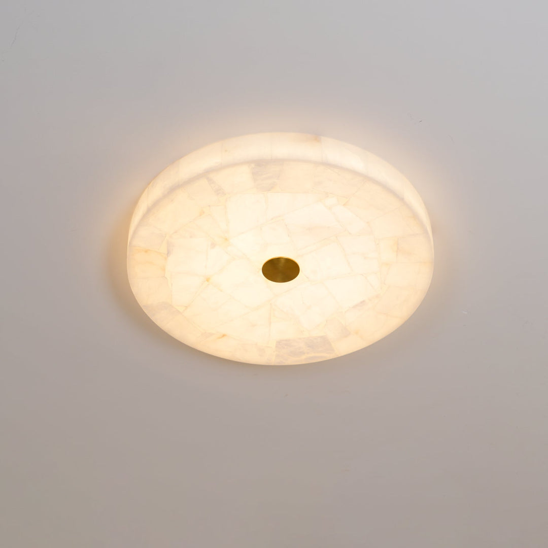 LED Plafondlamp van Albast – Rond & Slank