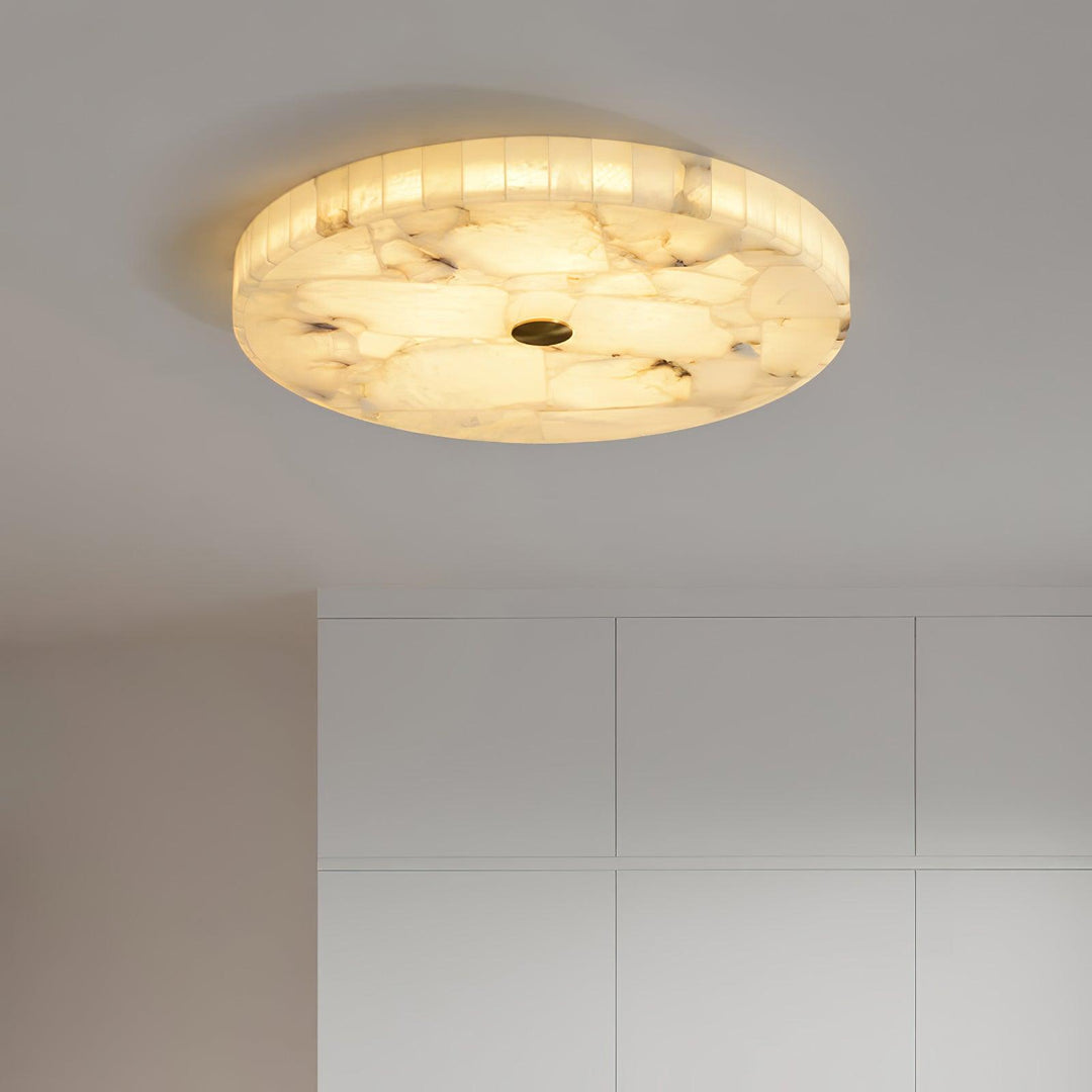 LED Plafondlamp van Albast – Rond & Slank