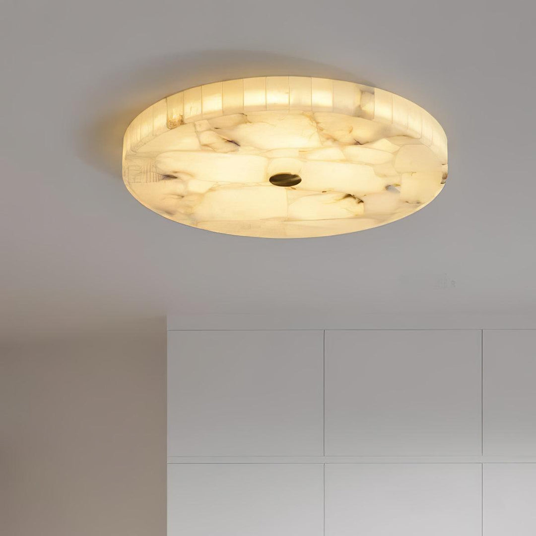 LED Plafondlamp van Albast – Rond & Slank