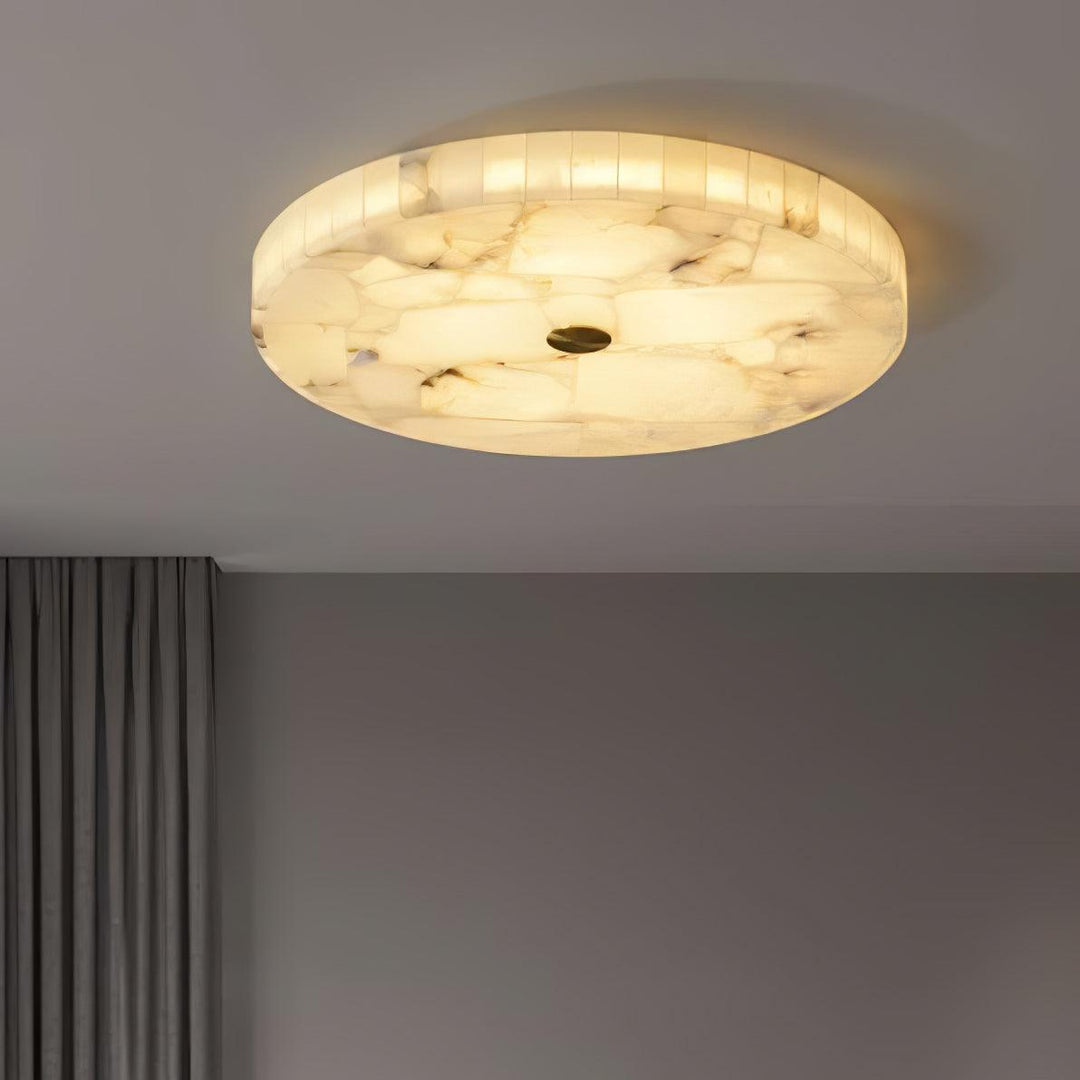 LED Plafondlamp van Albast – Rond & Slank