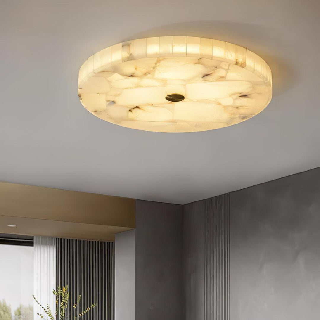 LED Plafondlamp van Albast – Rond & Slank