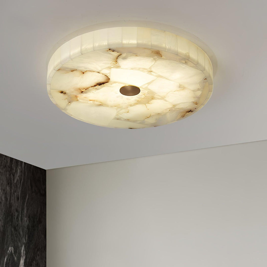 LED Plafondlamp van Albast – Rond & Slank