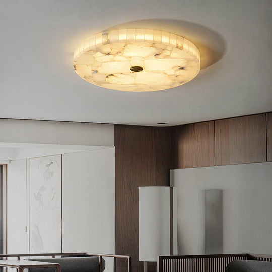 LED Plafondlamp van Albast – Rond & Slank