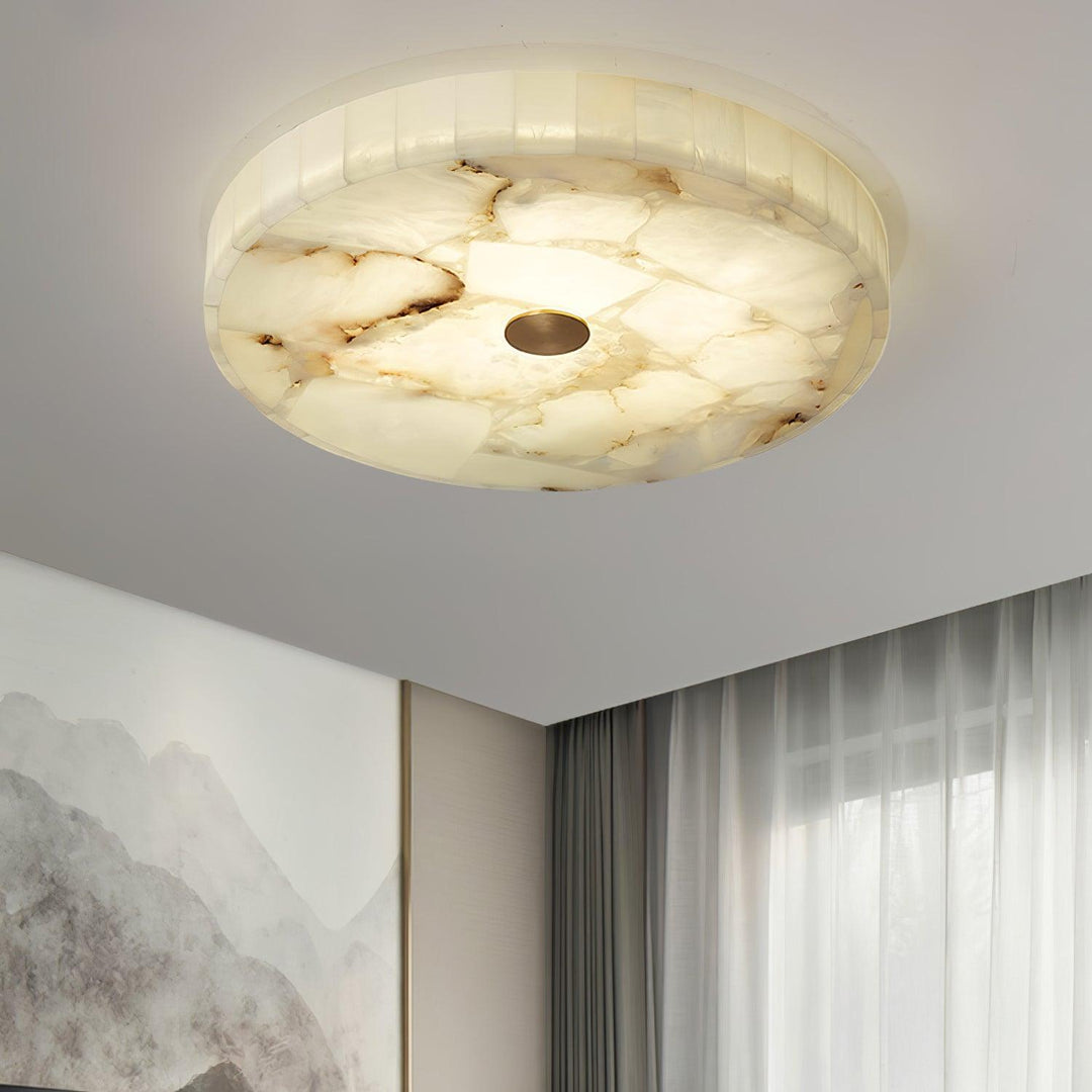 LED Plafondlamp van Albast – Rond & Slank