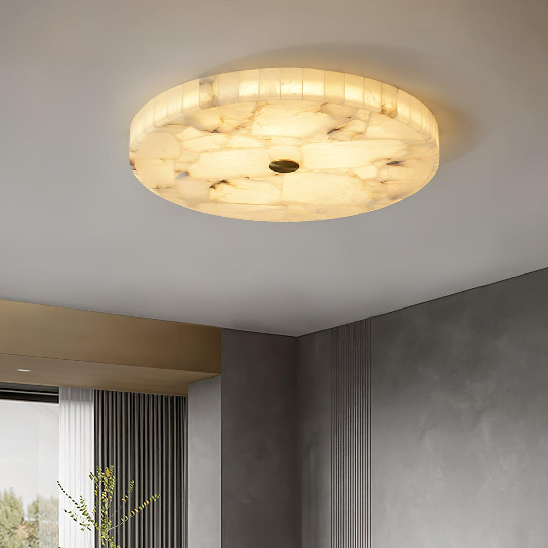 LED Plafondlamp van Albast – Rond & Slank