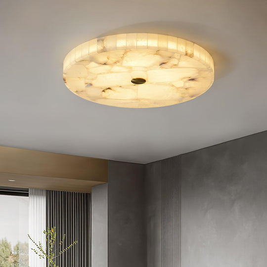 LED Plafondlamp van Albast – Rond & Slank