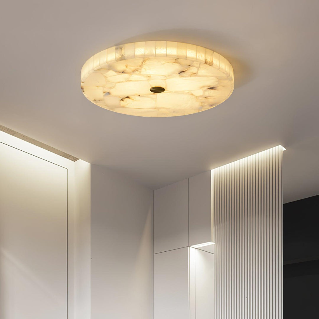LED Plafondlamp van Albast – Rond & Slank
