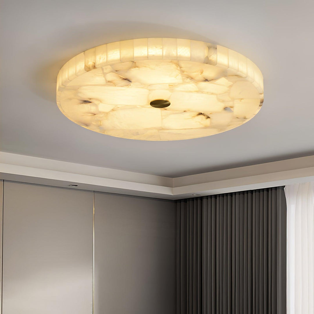 LED Plafondlamp van Albast – Rond & Slank